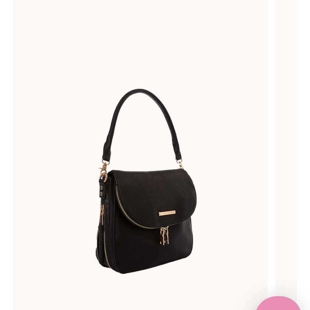 Poppy & Peonies Black Crossbody Bag - Picture 2 of 3